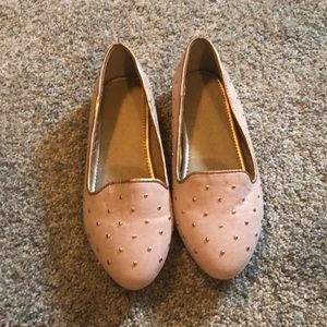 Pink studded flats